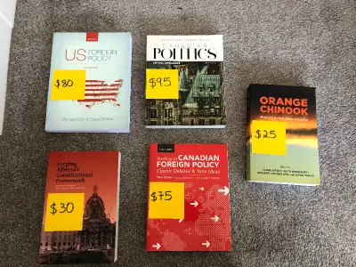 I’m selling the following political science textbooks: - Canadian politics Critical approaches (9th...