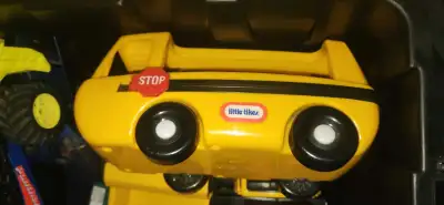 Vintage Little Tikes Yellow School Bus Stop Sign Toddler Toy, View more