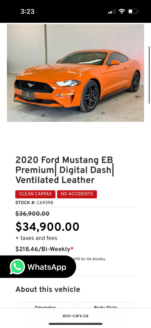 2020 Ford Mustang in Cars & Trucks in Mississauga / Peel Region