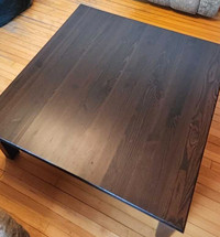 Table basse en pin avec tiroir 35x35x14
