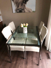 Extendable Glass Table and Chairs