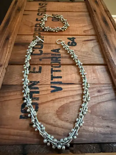 HEAVY Ball Peppercorn DNA 18” Necklace and 7” Bracelet 143 grams, View more