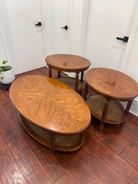 Antique high quality wood centre and side tables