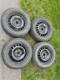 Snow tires & Rims- 205/55R16-5 stud pattern 