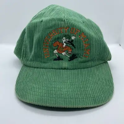 Miami Hurricanes EmbroideredCorduroy  Snapback Hat Cap MeshTruck, View more