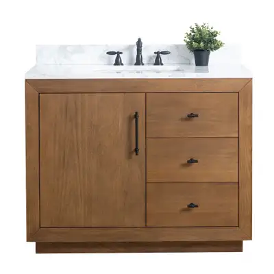 BRAND NEW Vanity Art 42” W Single Sink with Engineered Marble, View more
