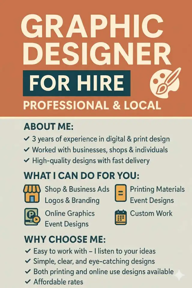  Graphic Designer for Hire – Professional & Local