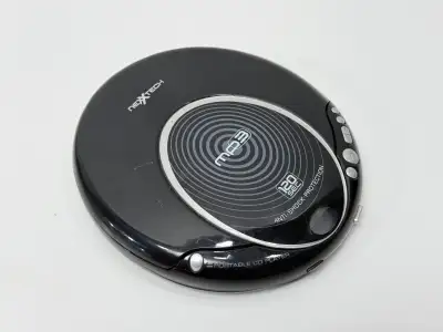 Nexxtech personal MP3 CD player, model 4219660A. Plays both standard audio CDs and MP3 CDs. 120-seco...