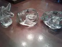 Glass Kitty Candle Holders & Unicorn