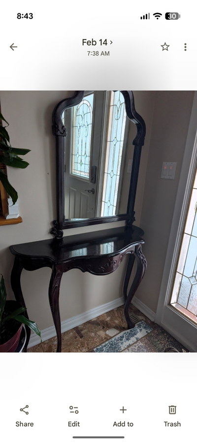 Beautiful Entry table and mirror, View more
