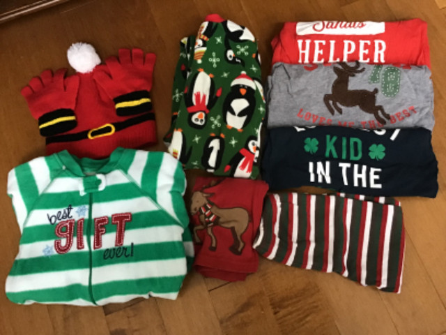 CHRISTMAS HOLIDAY SIZE 2T SHIRTS FLEECE SANTA - 1 ST. PATRICK’S in Clothing - 2T in Peterborough