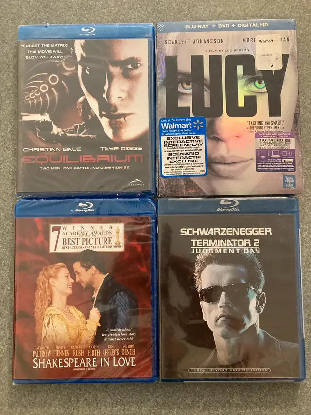 New Blurays Lucy Terminator 2 Shakespeare in Love Equilibrium 63347537160961120