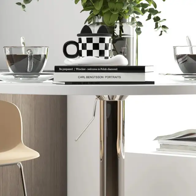 Adjustable High Top Bar Table,  Round Kitchen Table with Swivel  in Dining Tables & Sets in Markham / York Region - Image 9