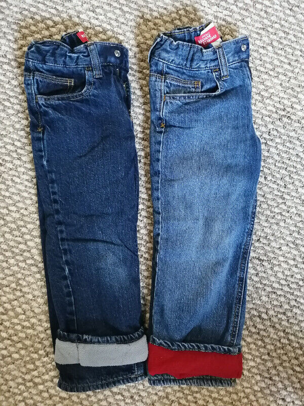 Size 4T Boys Fleece Lined Jeans - like new - lot of 2 pairs in Clothing - 4T in Sudbury