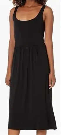 Womens Jersey Sleeveless Midi Dress Black Sz L, View more