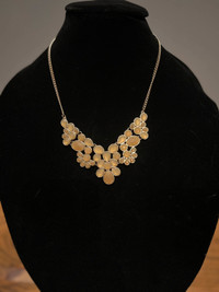 CITRINE Gold Tone Statement Necklace