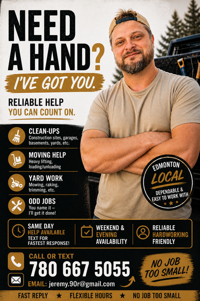Moving Help / Yard Work / Cleanups – Same Day Available, View more