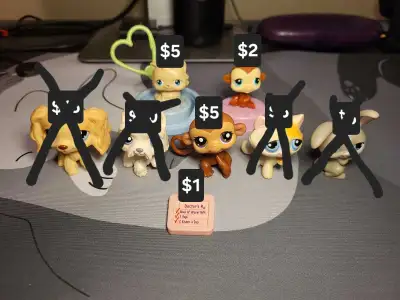 Monkey ($5) is currently on hold. Priced individually as noted in the photo. Anything crossed out is...