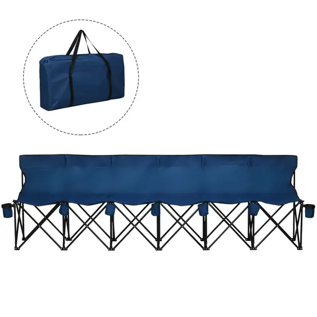 Outsunny 6 Seat Foldingblue Camping Chair with Cup Holder  in Chairs & Recliners in Markham / York Region - Image 11