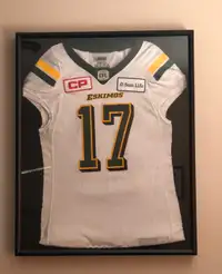 Edmonton Eskimos - Signed and framed Arjen Colquhoun jersey