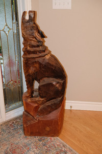 NEW PRICE - BC Cedar Wolf carving