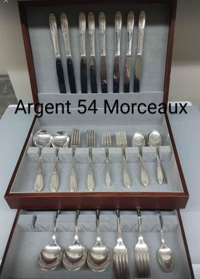 Coutellerie en Argent 54 Morceaux Vintage dans Vaisselle et articles de cuisine  à Laval/Rive Nord