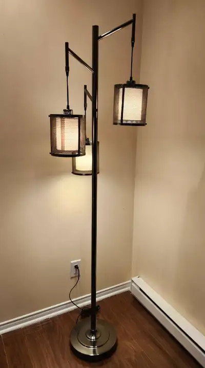 Industrial Style 3-Light Floor Lamp, View more