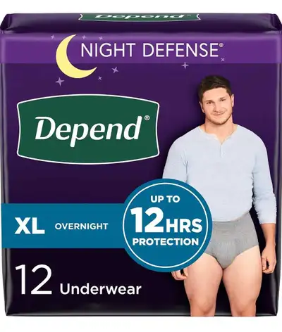 Depend Night Defense Adult Incontinence Underwear Men, 12 Count, View more