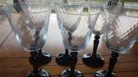 Wine Glasses with Black Stem