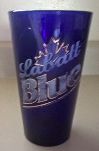 Vintage Labatt Blue Cobalt Blue 16 oz. Beer Glass by Libby
