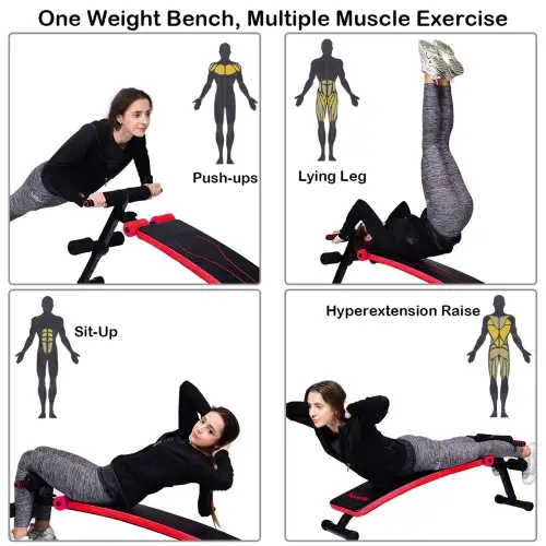 SuperFit Folding Weight Bench Adjustable Sit-up Board Workout Sl in Exercise Equipment in Cambridge - Image 4