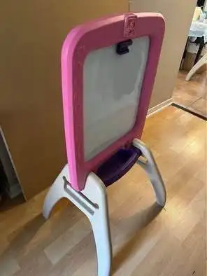 Step 2 kids double sided easel and magnetic dry erase board $50, pink and purple easel, used Step2 D...