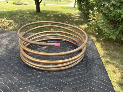21 feet of 5/8” od flexible copper pipe. Always capped.
