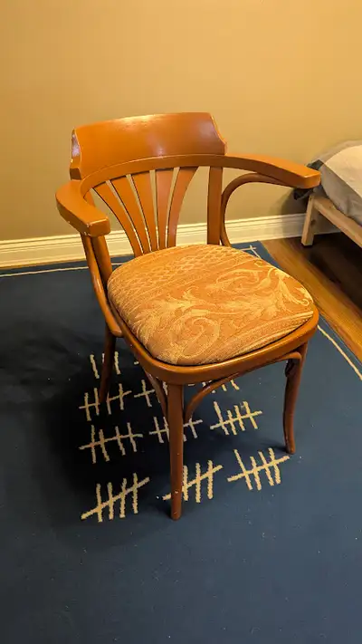 Solid wooden chair, freshly upholstered., View more