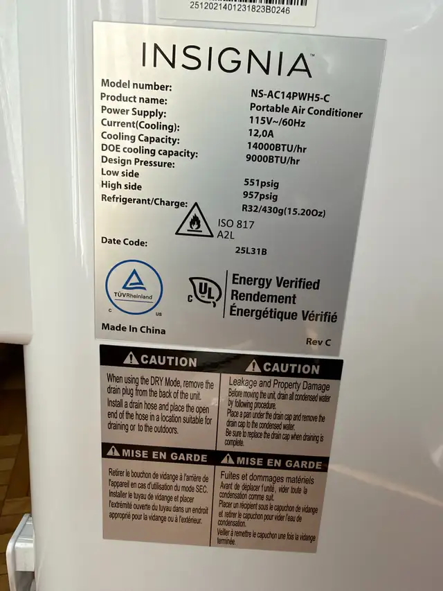 Insignia Portable Air Conditioner577399398439987201