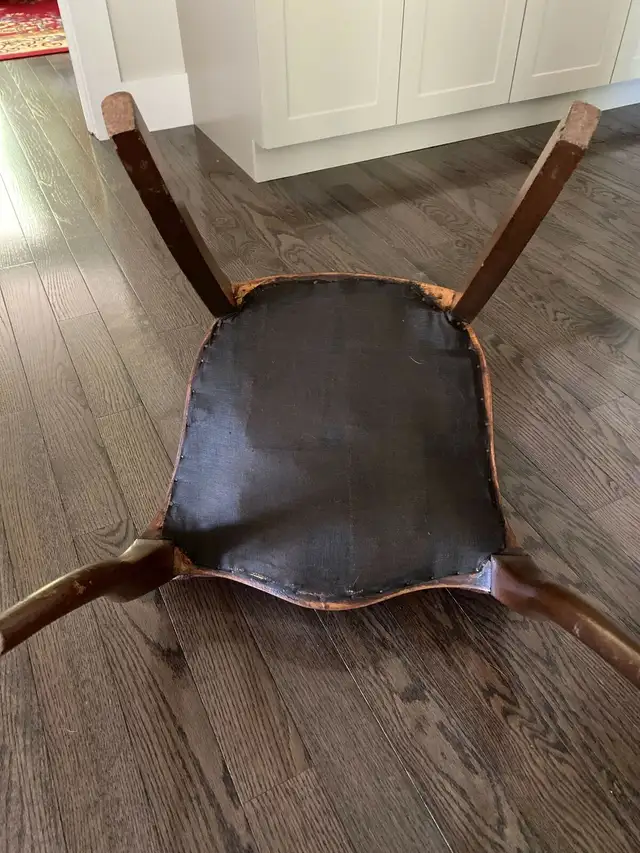 Antique Balloon Back Solid Wood Chair Needlepoint Seat in Dining Tables & Sets in Kingston - Image 8