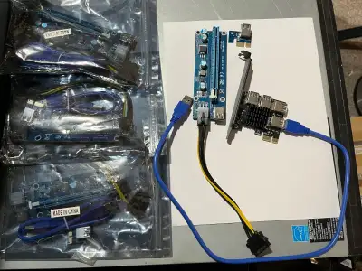 Full Kit - Purchased from Amazon, but never used it. Tested the card with one PCIE x16 to make sure...