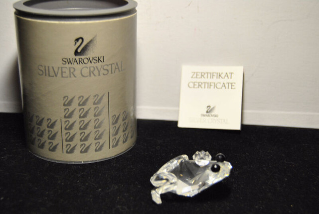 SWAROVSKI SILVER CRYSTAL FROG ART. WITH BOX  CERTIFICATE AUSTRIA in Arts & Collectibles in Vancouver - Image 4