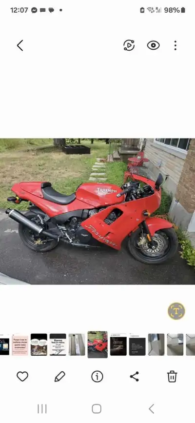 1996 triumph Daytona 1200 collectors item, very rare bike. In good condition with 50,000km brand new...