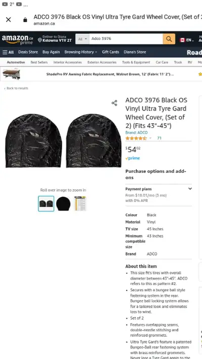 ADCO 43-45 inch tire guards. These are brand new still in the box. With 1 pair in each box. These co...