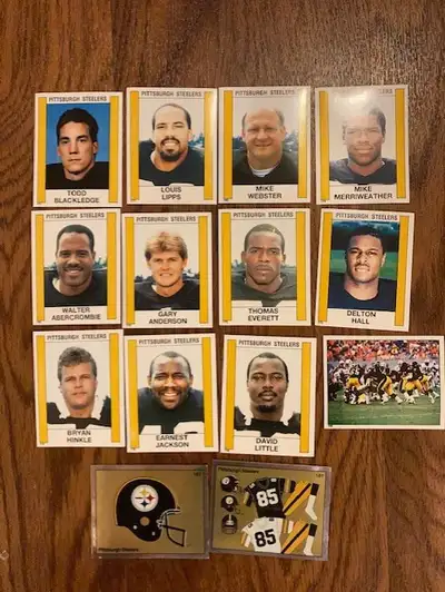 1988 Panini Pittsburgh Steelers football stickers team set (14), View more