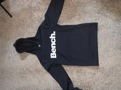 Small Bench Hoodie Black w/ White Logo, View more