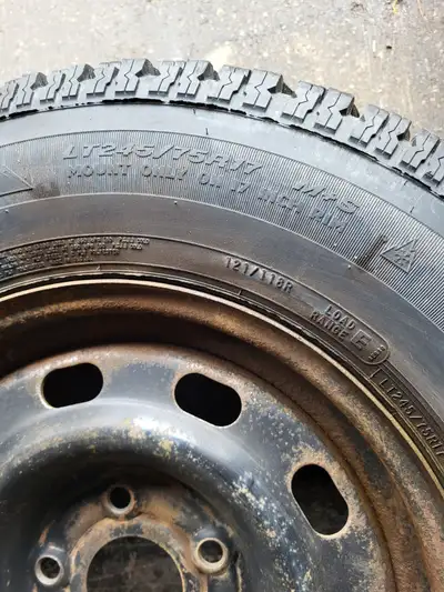 Motomaster total terrain studded winter tires on steel rims , taken off 2019 dodge ram 1500 classic...