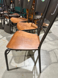 Metal and wood wipeable chairs ( x8),very sturdy