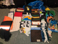 Ikea bag full of random apparel and apparel accessories 