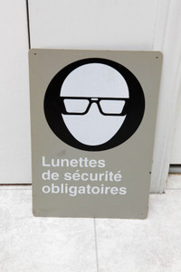 Petite affiche industrielle « Lunettes de sécurité obligatoires