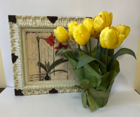 Faux Tulips &amp; Rustic Spring Artwork