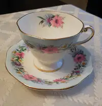 E.B. Foley Bone China Tea Cup & Saucer Cornflower Pattern