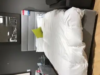 Gray Queen Bed Frame with Storage Drawer - Cadre de lit queen in Beds & Mattresses in City of Montréal - Image 3
