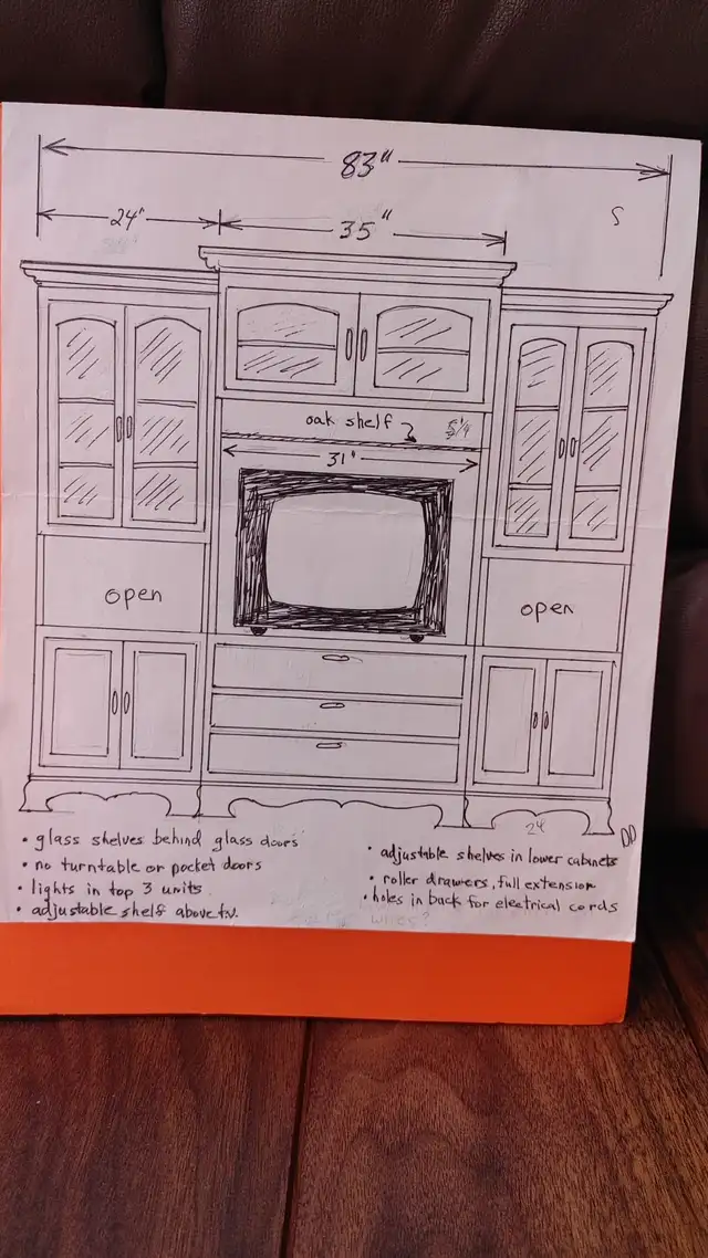 Oak Wall Unit in Hutches & Display Cabinets in Kitchener / Waterloo - Image 10